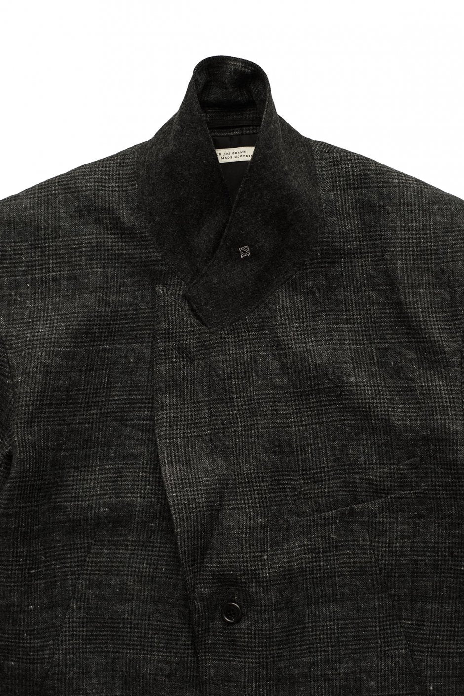 OLD JOE - PEAKED RAPEL ARTISAN SACK JACKET - GLEN CHECK GRAPHITE