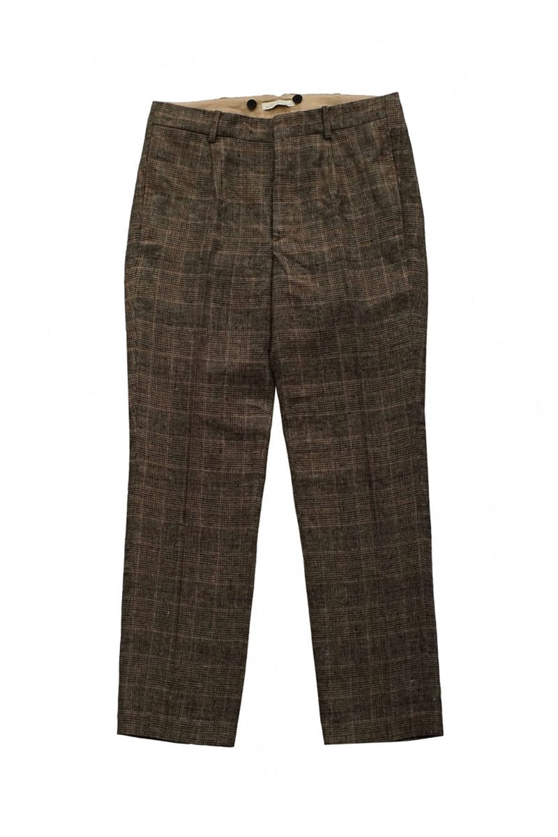 OLD JOE - ARTISAN SACK TROUSER - GLEN CHECK SIENNA