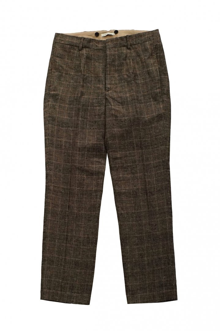 OLD JOE - ARTISAN SACK TROUSER - GLEN CHECK SIENNA