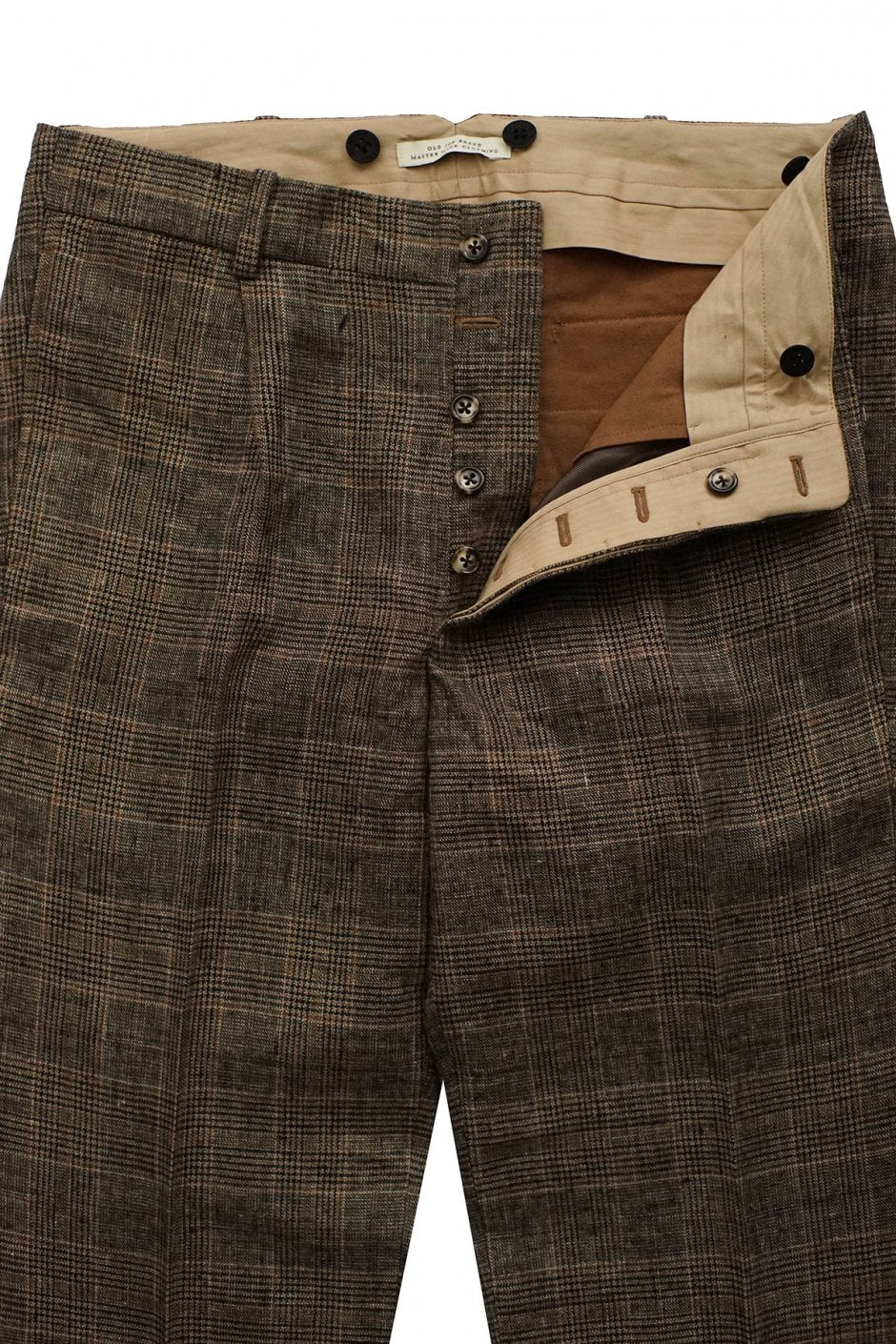 OLD JOE - ARTISAN SACK TROUSER - GLEN CHECK SIENNA