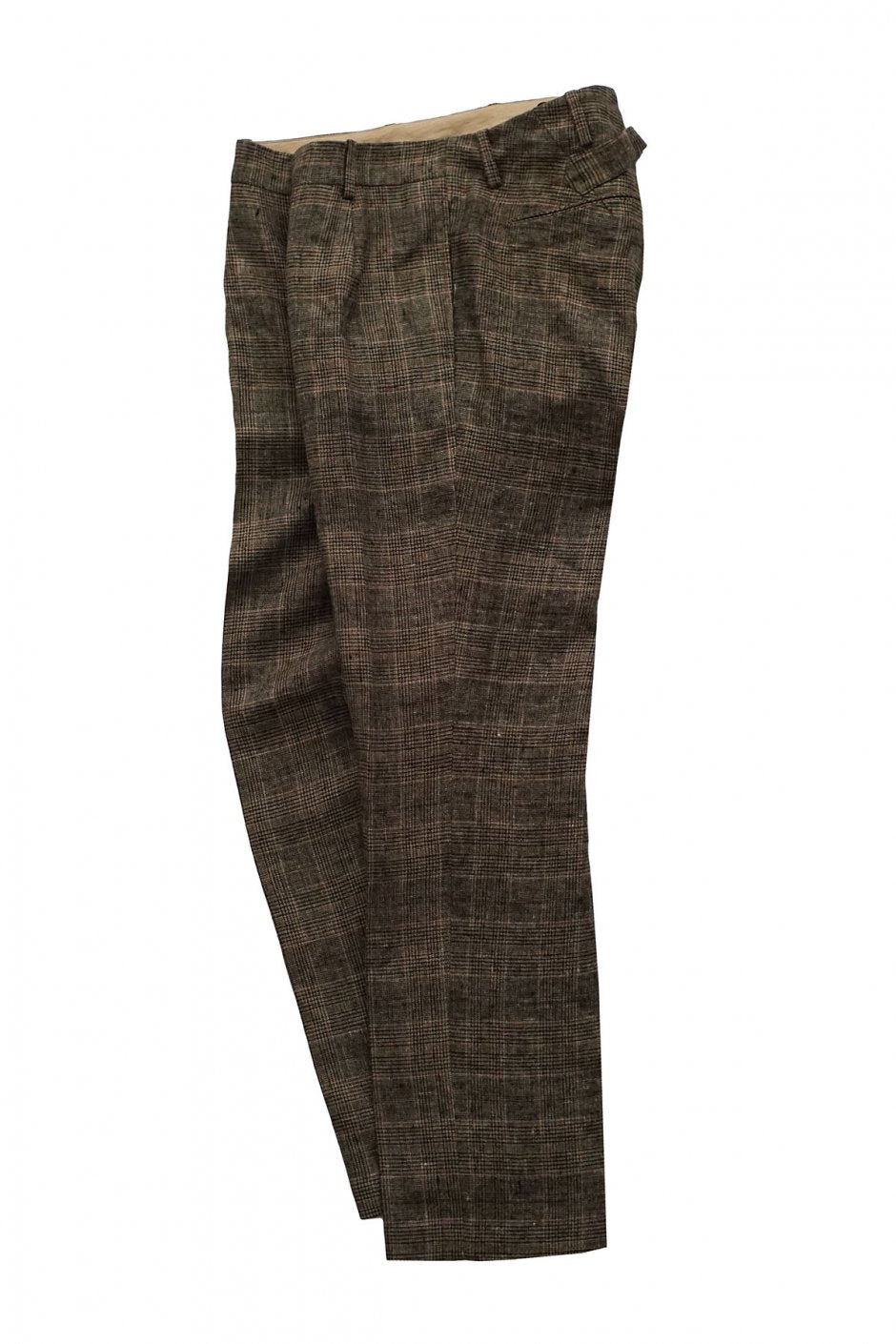 OLD JOE - ARTISAN SACK TROUSER - GLEN CHECK SIENNA