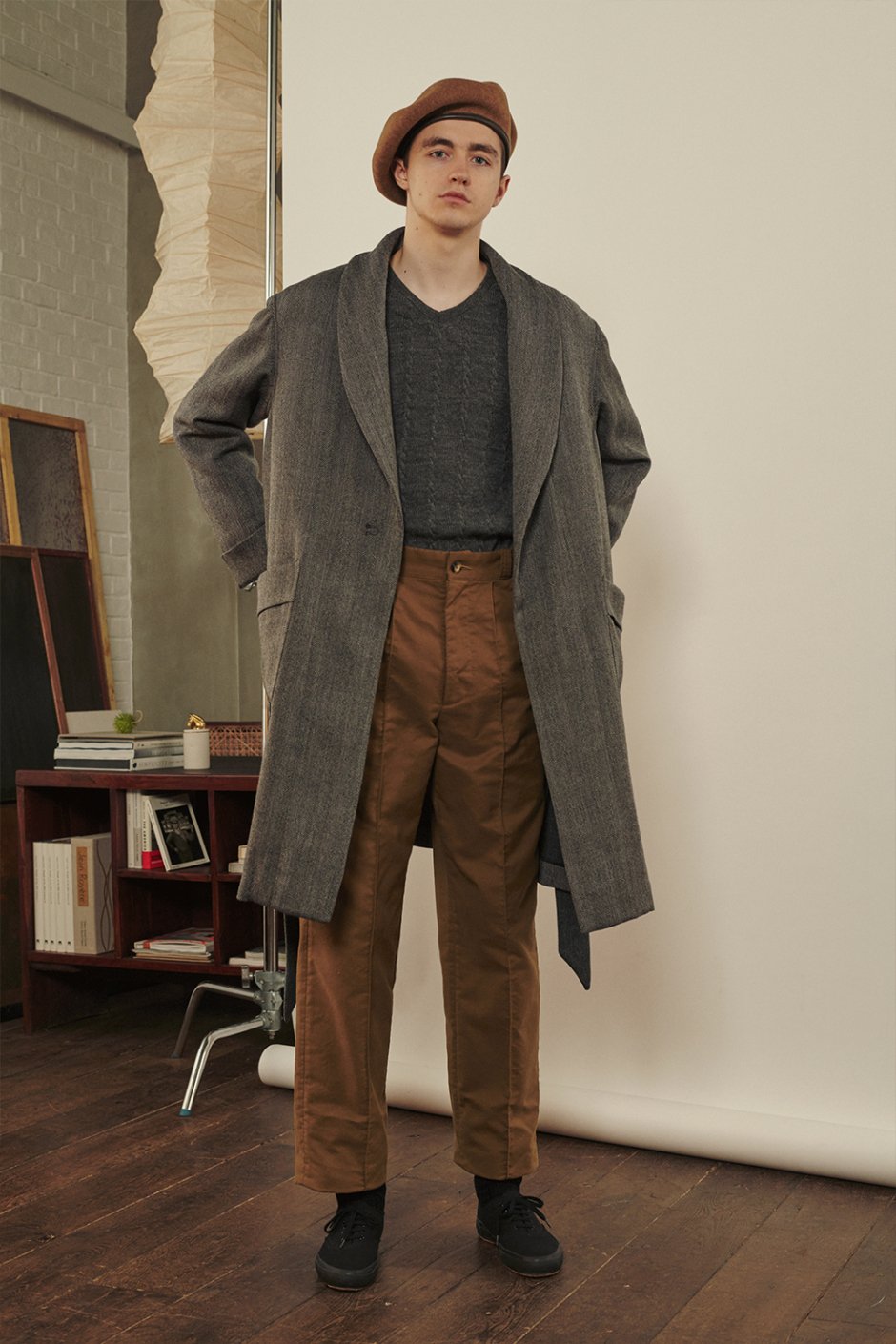 OLD JOE - BELTED SMOKING COAT - FRENCH TWILL