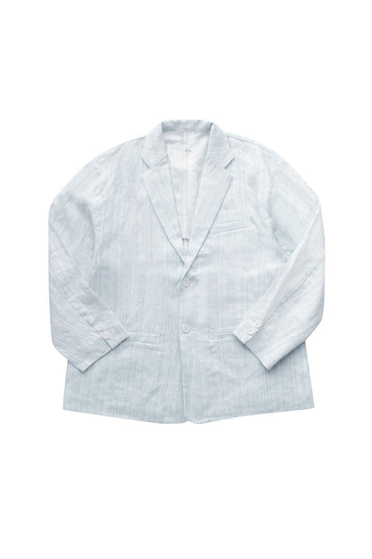 Porter Classic - LINEN STRIPE CLASSIC THREE PIECE JACKET - L.BLUE