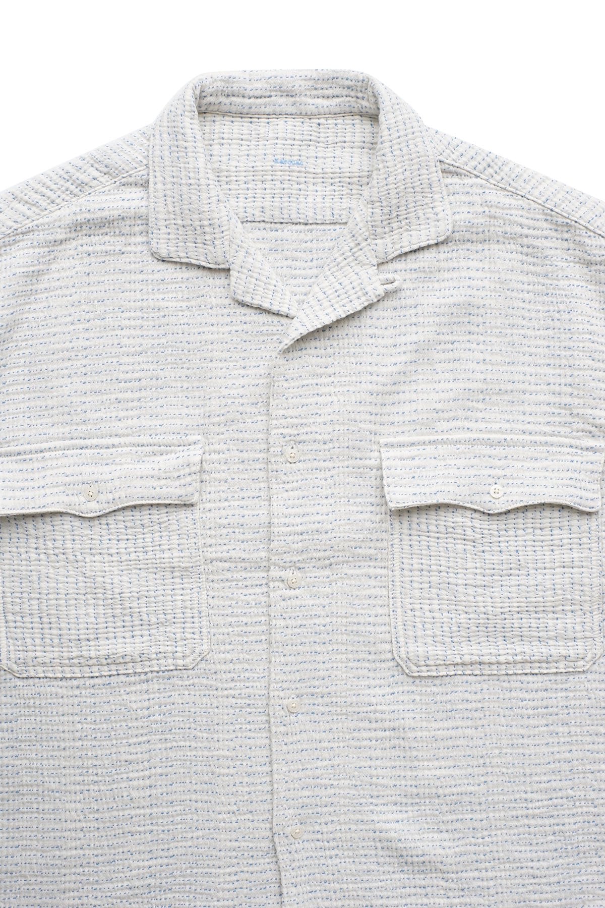 Porter Classic - SASHIKO SUPER LIGHT KEROUAC SHIRT - WHITE