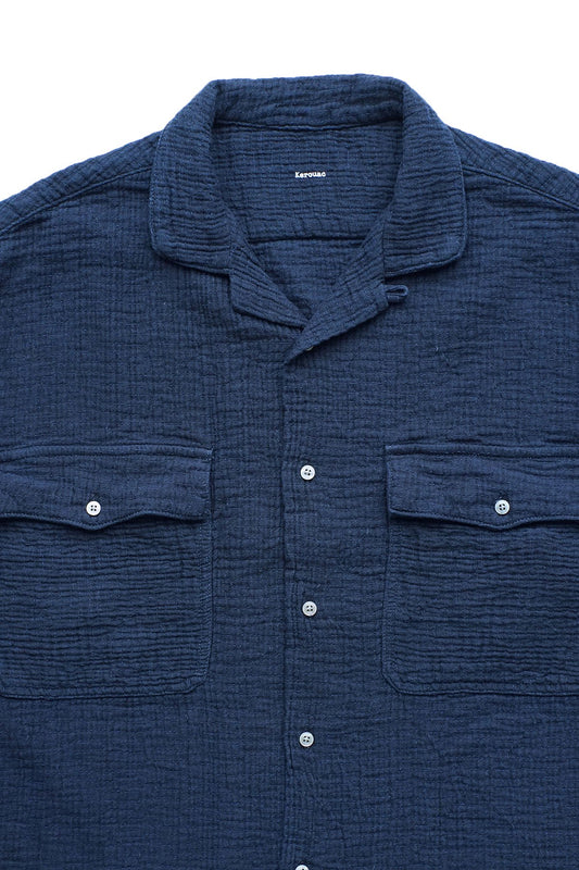 Porter Classic - SASHIKO SUPER LIGHT KEROUAC SHIRT - NEW BLUE