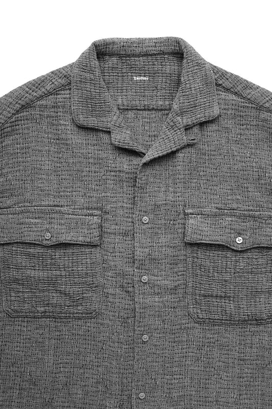 Porter Classic - SASHIKO SUPER LIGHT KEROUAC SHIRT - GRAY