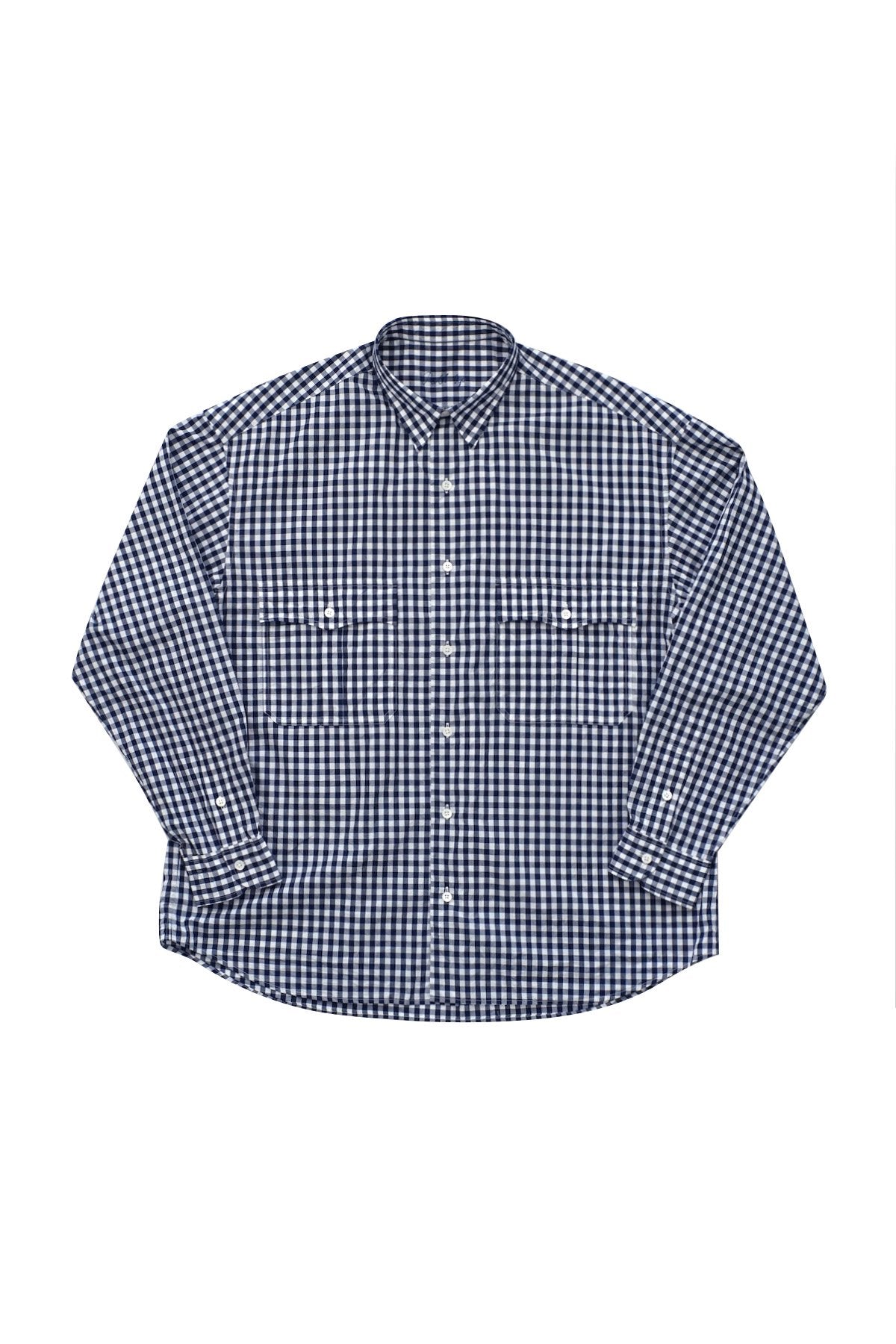 Porter Classic - ROLL UP GINGHAM CHECK SHIRT - NAVY