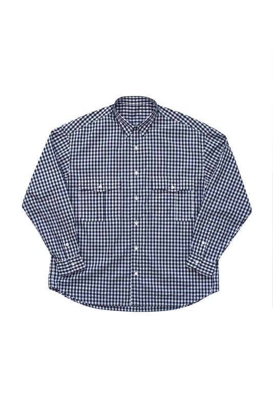 Porter Classic - ROLL UP GINGHAM CHECK SHIRT - NAVY