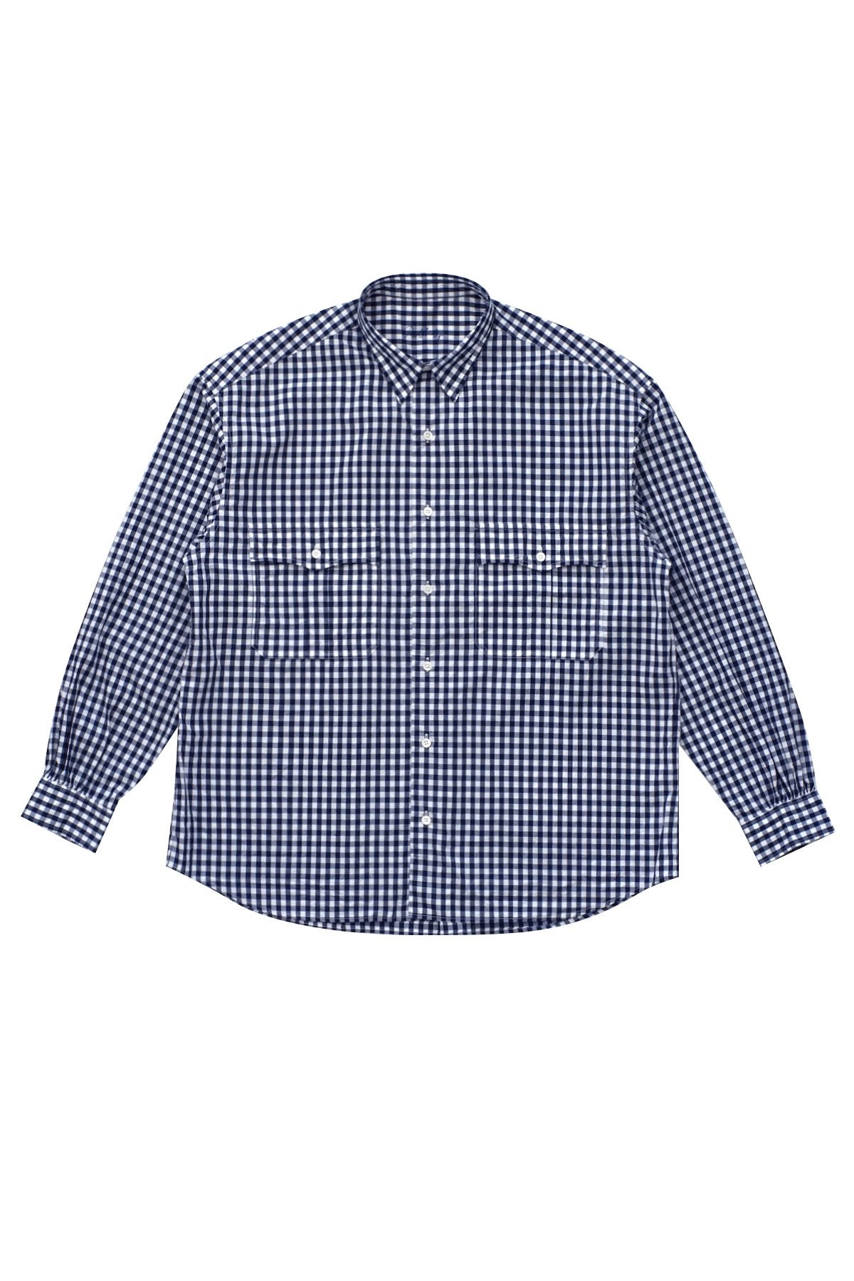 Porter Classic - ROLL UP GINGHAM CHECK SHIRT - NAVY