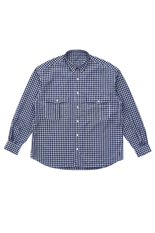 Porter Classic - ROLL UP GINGHAM CHECK SHIRT - NAVY