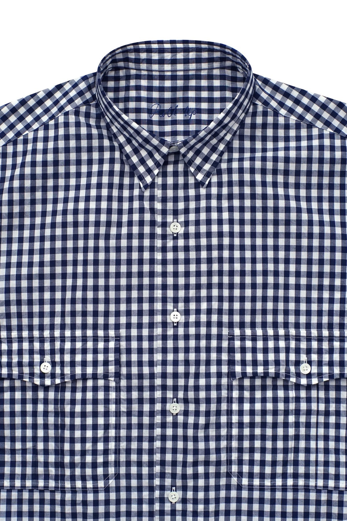 Porter Classic - ROLL UP GINGHAM CHECK SHIRT - NAVY