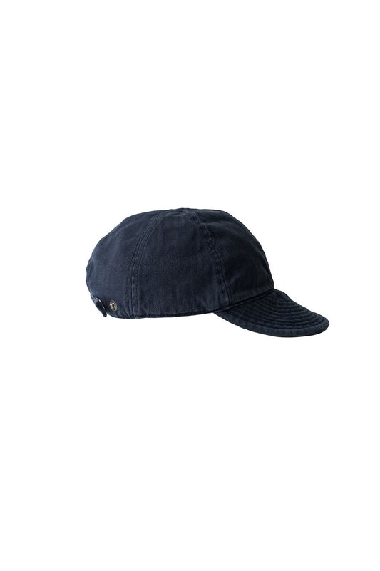 NIGEL CABOURN - LYBRO MECHANICS CAP - GARMENT DYE COTTON HERINGBONE - NAVY