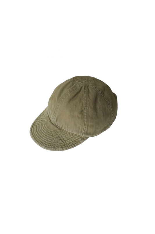 NIGEL CABOURN - LYBRO MECHANICS CAP - GARMENT DYE COTTON HERINGBONE - OLIVE