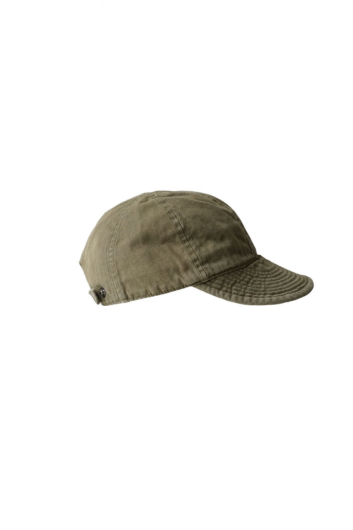 NIGEL CABOURN - LYBRO MECHANICS CAP - GARMENT DYE COTTON HERINGBONE - OLIVE