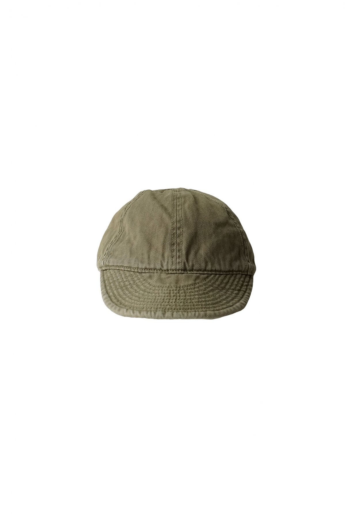 NIGEL CABOURN - LYBRO MECHANICS CAP - GARMENT DYE COTTON HERINGBONE - OLIVE