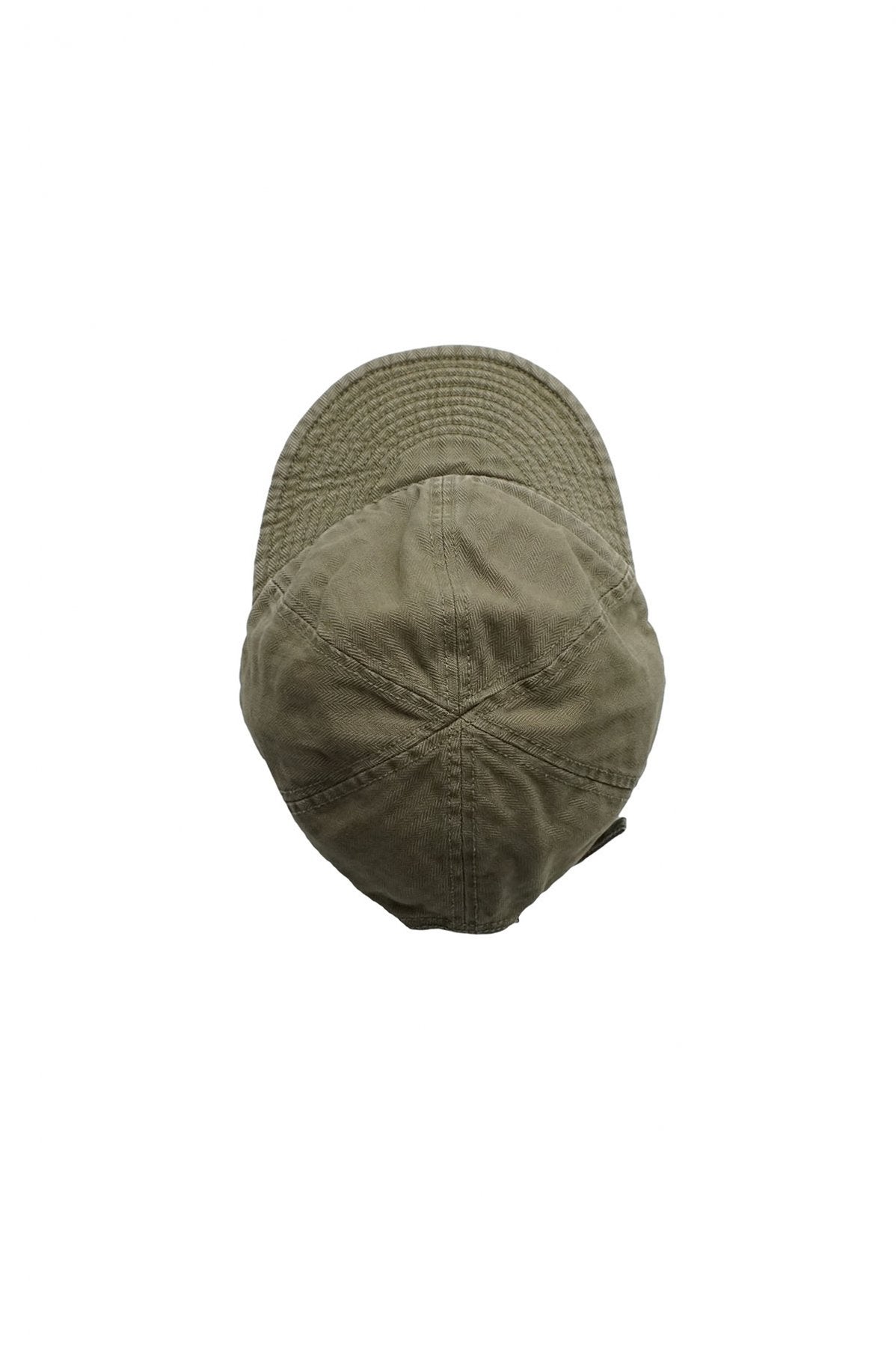 NIGEL CABOURN - LYBRO MECHANICS CAP - GARMENT DYE COTTON HERINGBONE - OLIVE