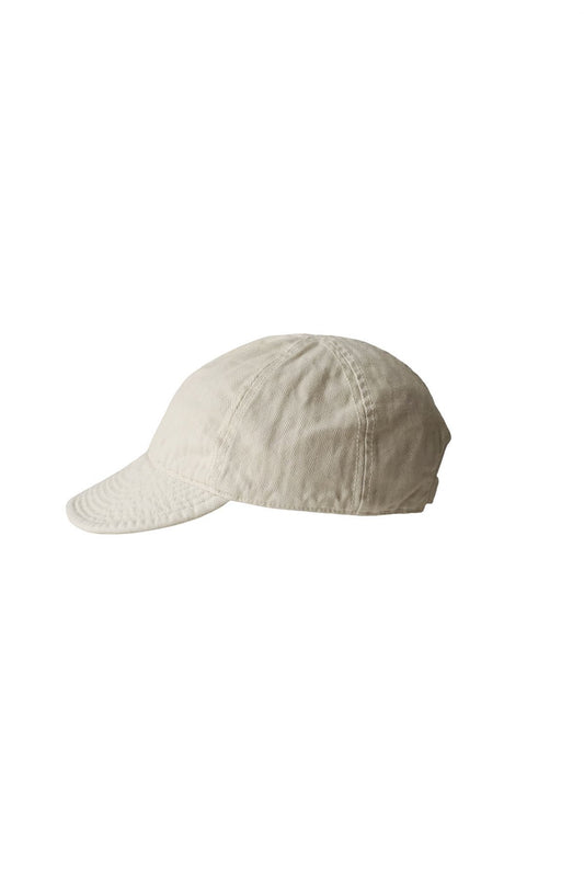 NIGEL CABOURN - LYBRO MECHANICS CAP - GARMENT DYE COTTON HERINGBONE - IVORY