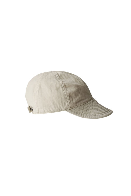 NIGEL CABOURN - LYBRO MECHANICS CAP - GARMENT DYE COTTON HERINGBONE - IVORY