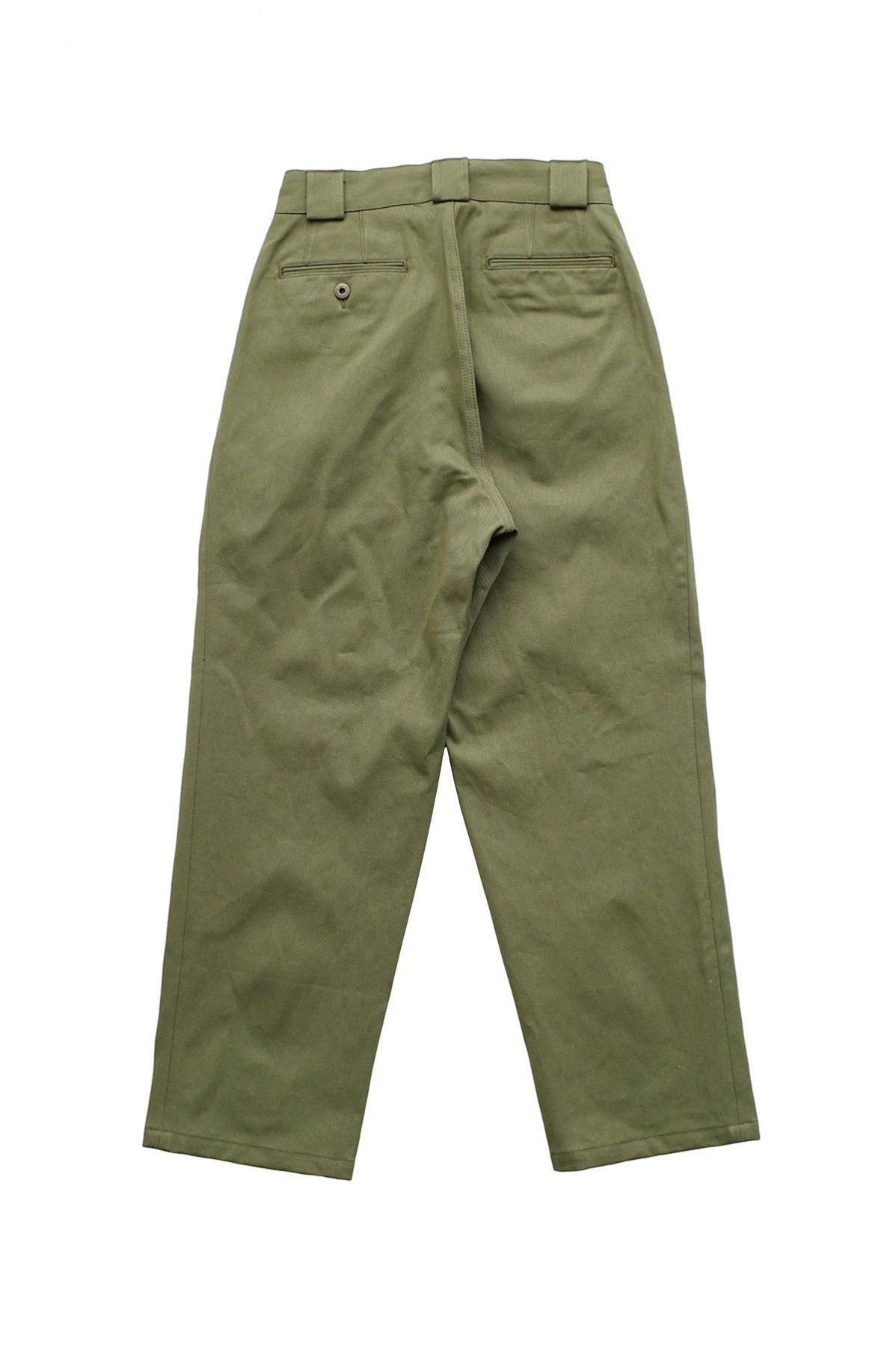 Nigel Cabourn - 2PLEATS WIDE PANT VINTAGE TWILL - GREEN