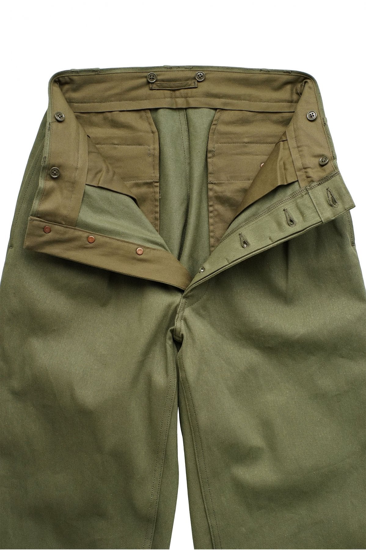 Nigel Cabourn - 2PLEATS WIDE PANT VINTAGE TWILL - GREEN