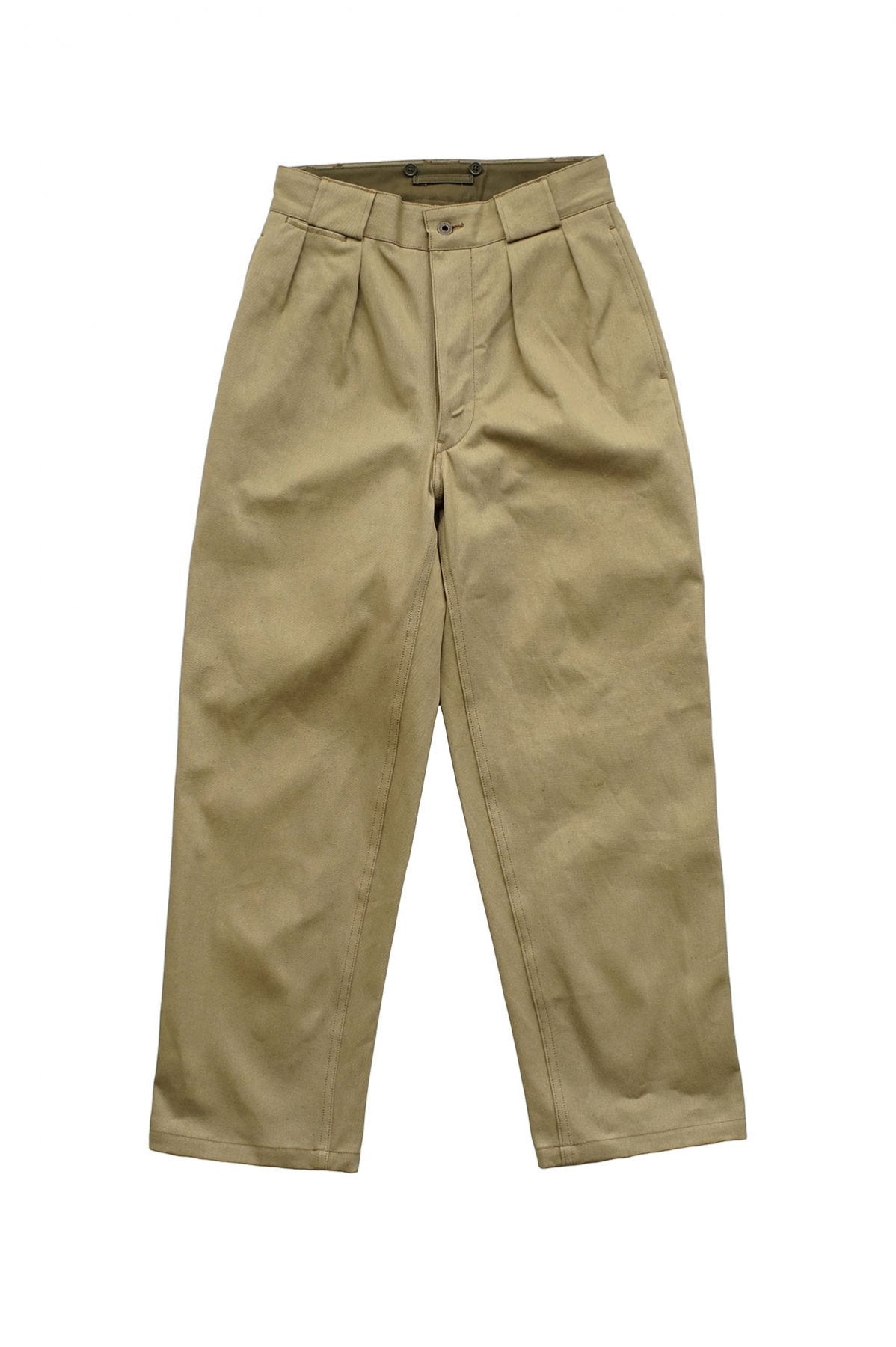 Nigel Cabourn - 2PLEATS WIDE PANT VINTAGE TWILL - KHAKI