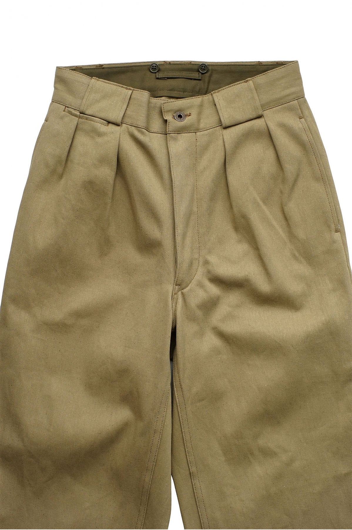 Nigel Cabourn - 2PLEATS WIDE PANT VINTAGE TWILL - KHAKI