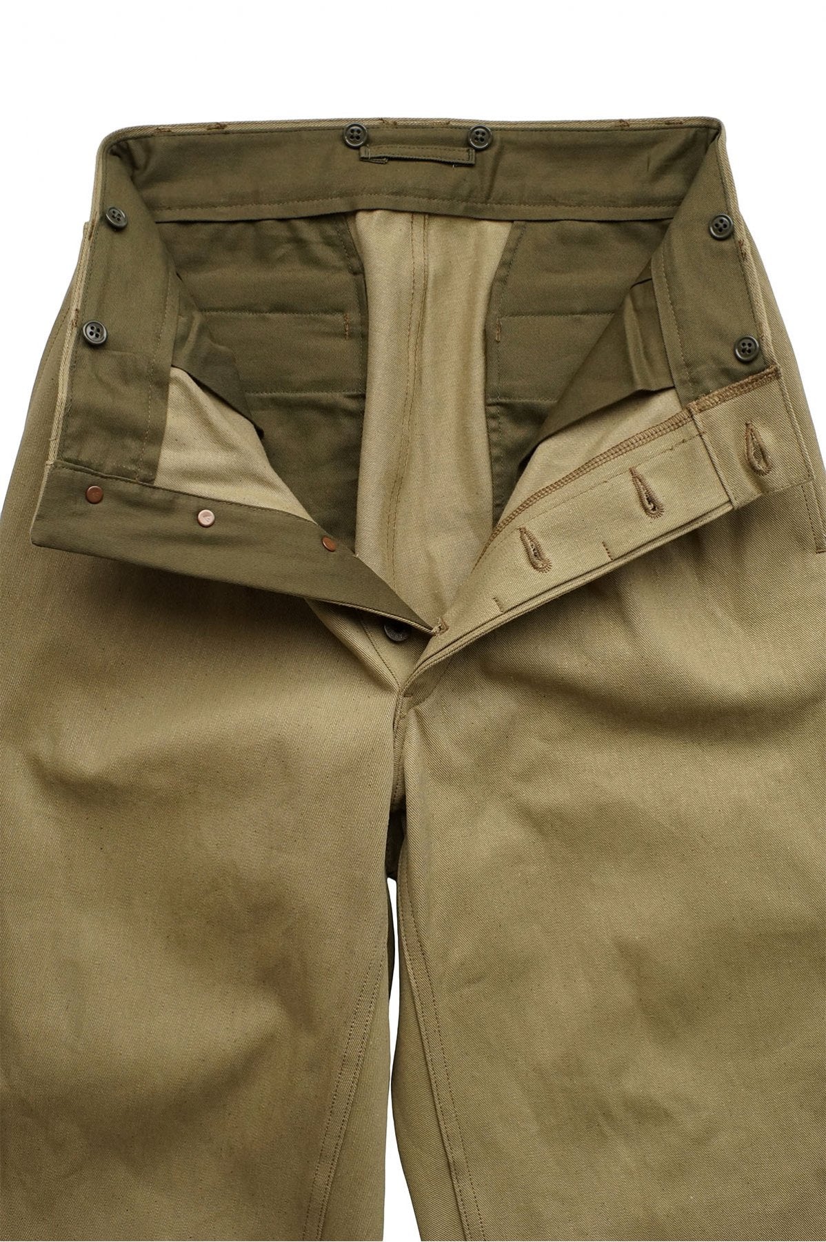 Nigel Cabourn - 2PLEATS WIDE PANT VINTAGE TWILL - KHAKI