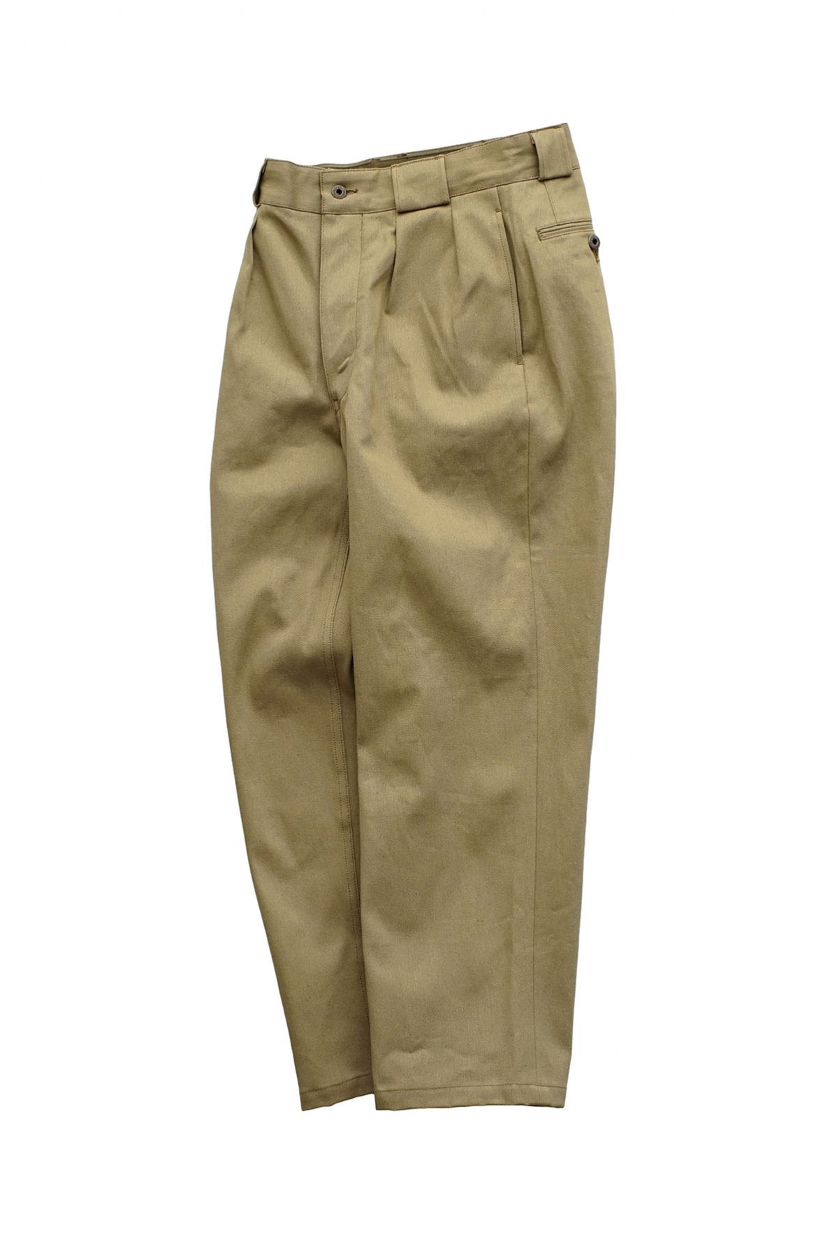 Nigel Cabourn - 2PLEATS WIDE PANT VINTAGE TWILL - KHAKI