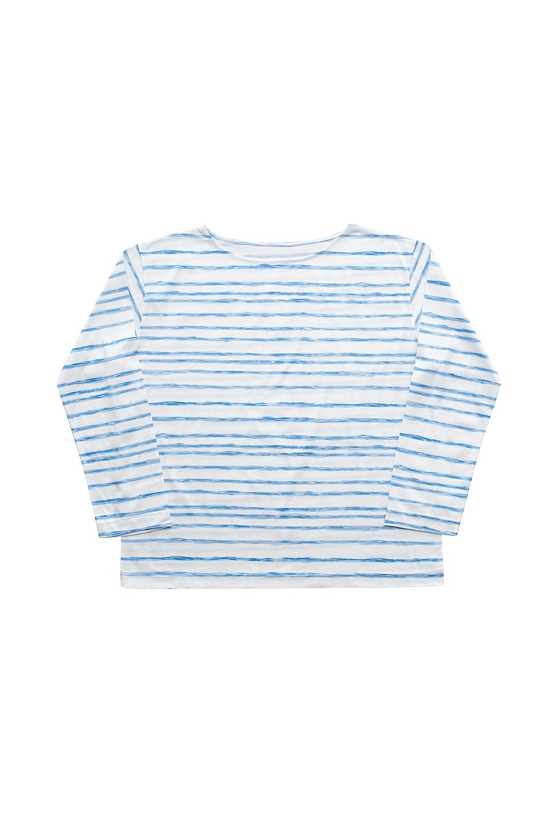 Porter Classic - ARTIST BORDER LONG T-SHIRT 2019 - BLUE