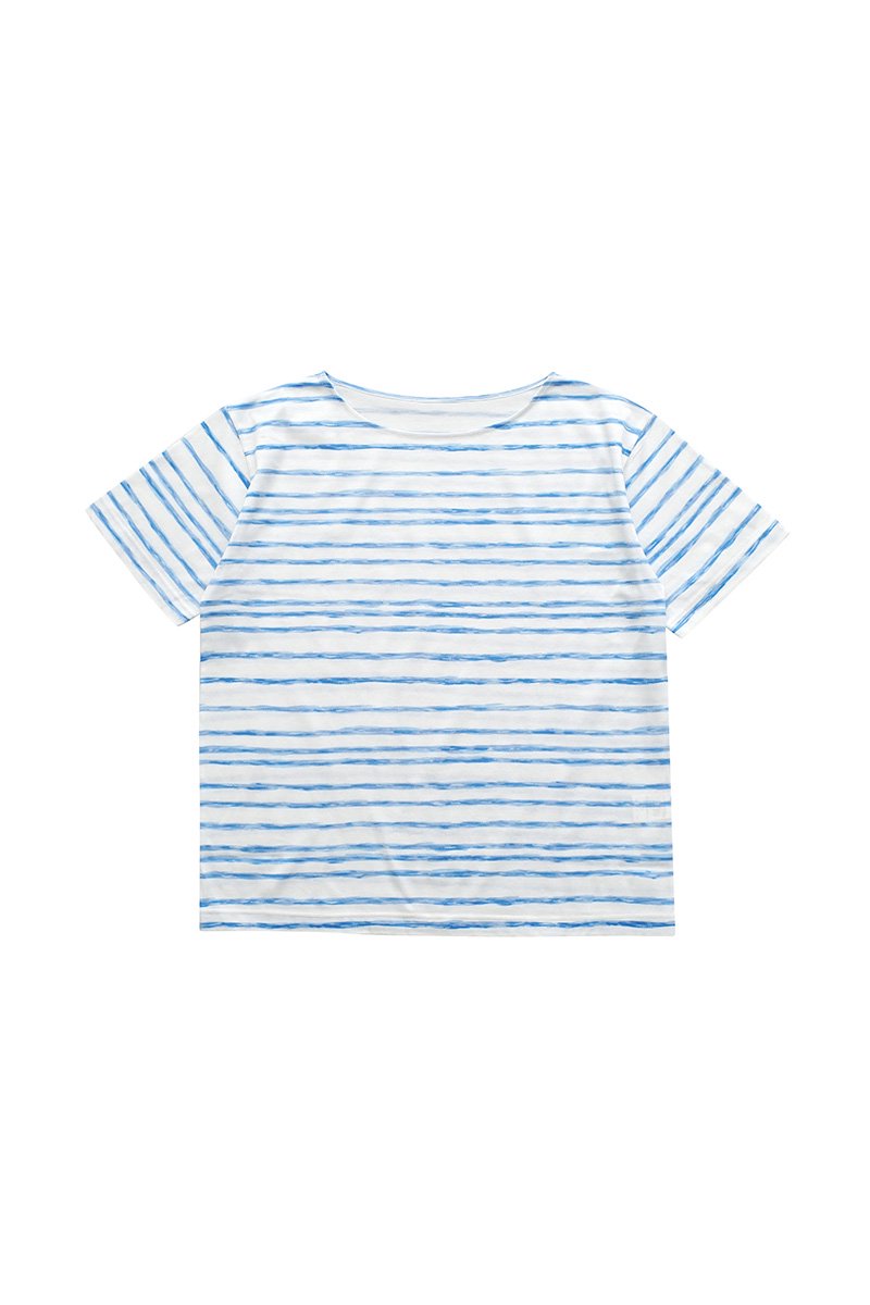 Porter Classic - ARTIST BORDER T-SHIRT 2019 - BLUE