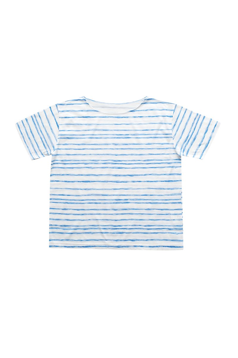 Porter Classic - ARTIST BORDER T-SHIRT 2019 - BLUE