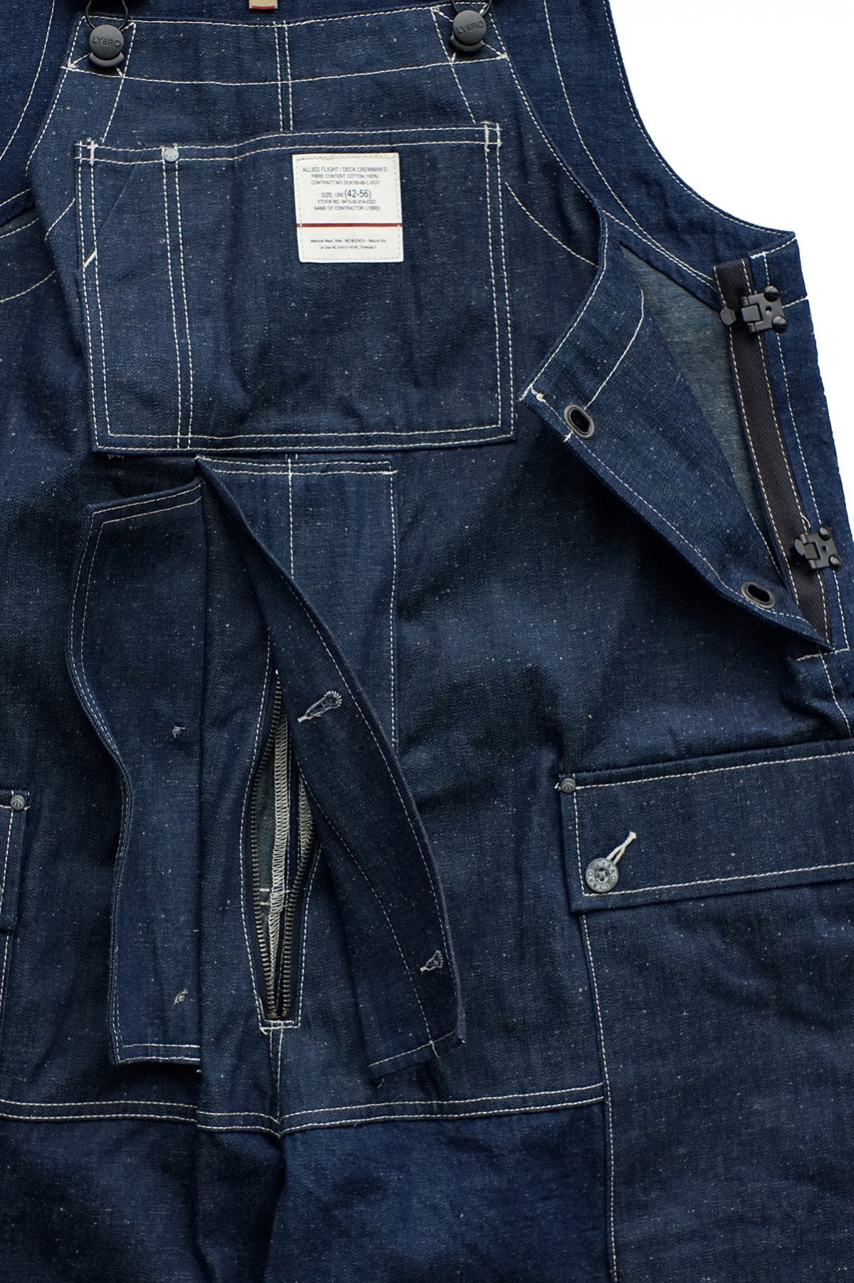 NIGEL CABOURN - LYBRO NAVAL DUNGAREE - JAPANESE DENIM MIX INDIGO