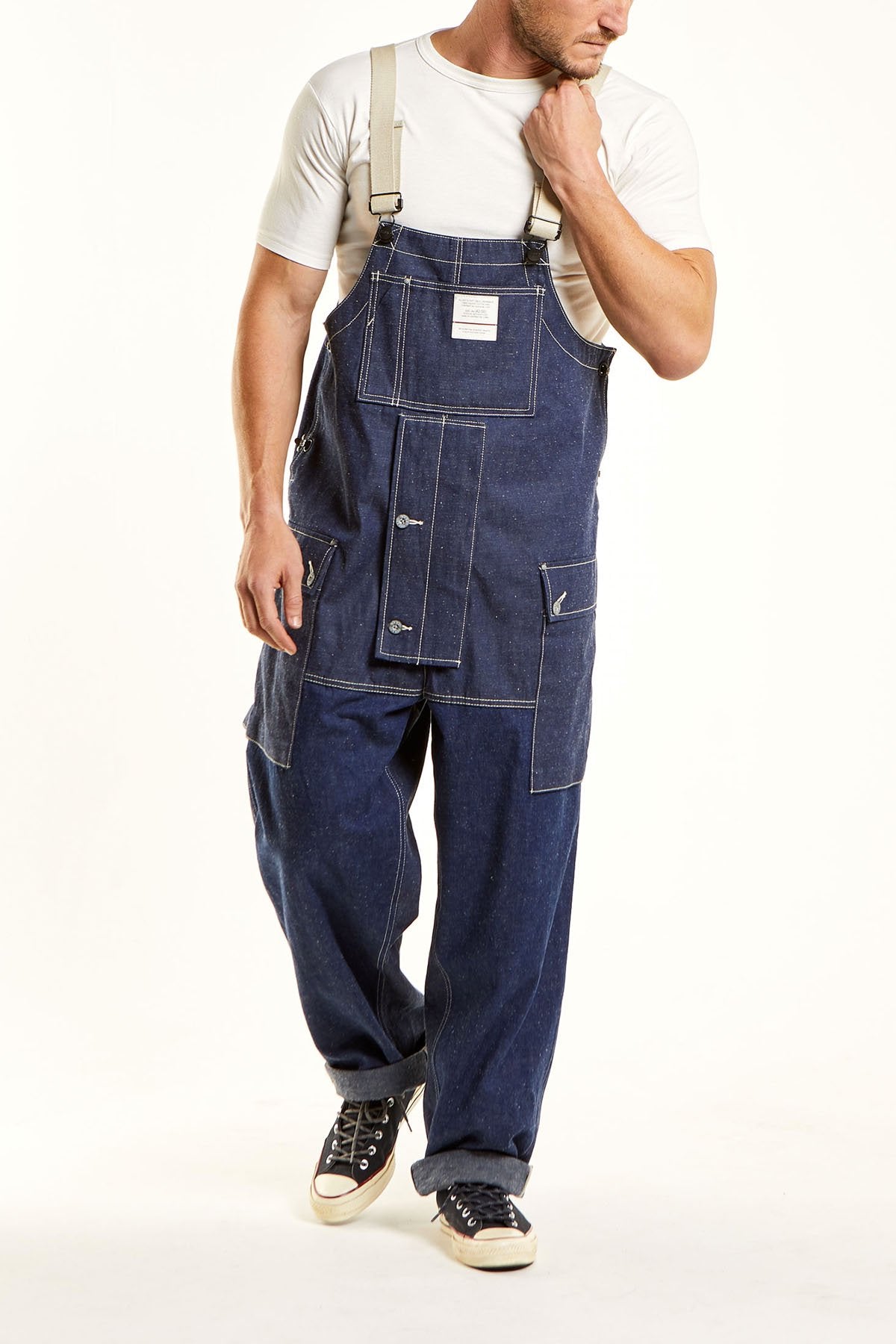 NIGEL CABOURN - LYBRO NAVAL DUNGAREE - JAPANESE DENIM MIX INDIGO