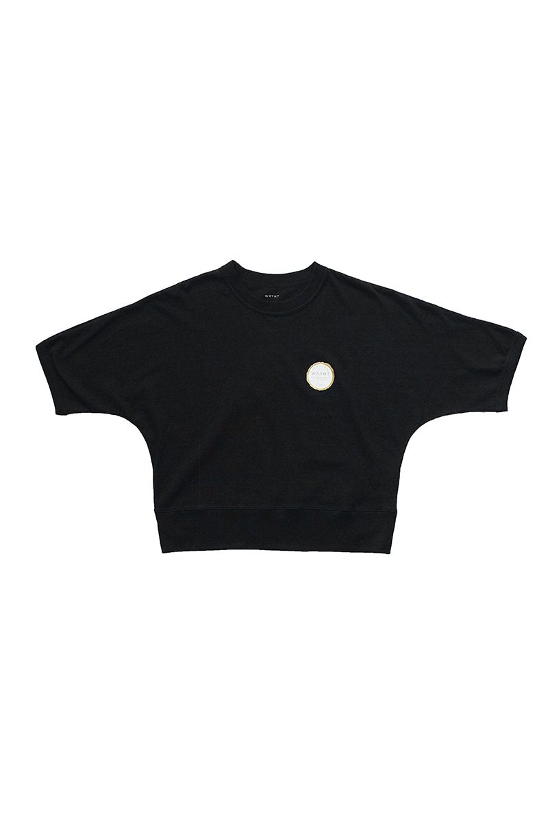 WRYHT- DORMAN SLEEVE BINDER-NECK TEE - BLACK