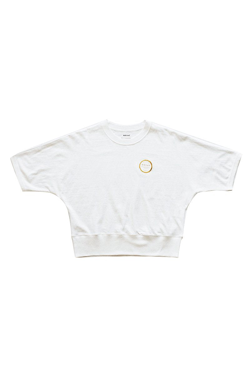 WRYHT- DORMAN SLEEVE BINDER-NECK TEE - OFF WHITE