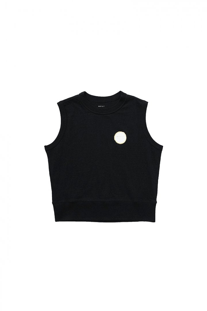 WRYHT- SLEEVELESS BINDER-NECK TEE - BLACK