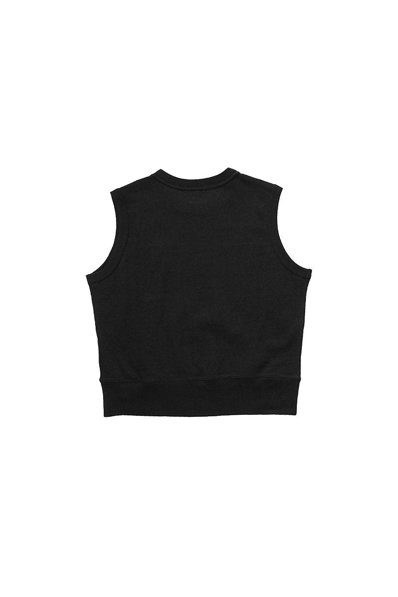 WRYHT- SLEEVELESS BINDER-NECK TEE - BLACK