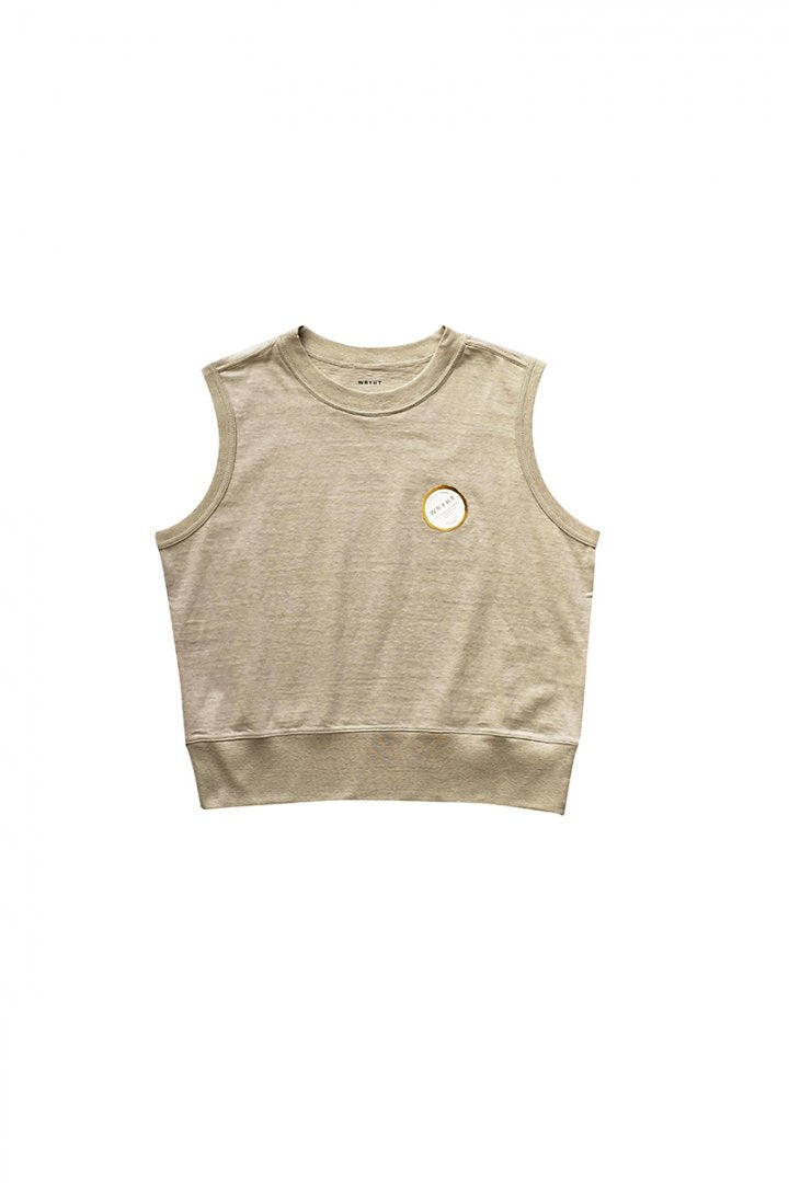 WRYHT- SLEEVELESS BINDER-NECK TEE - DUNE