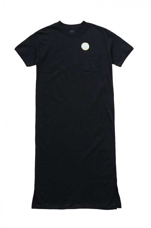 WRYHT- MAXI LENGTH BINDER-NECK TEE - BLACK