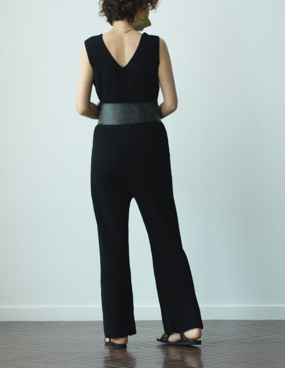 WRYHT- SLEEVELESS KNIT SUITS - BLACK