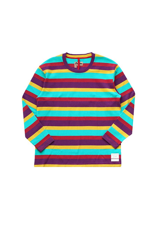 NIGEL CABOURN - LYBRO LONG SLEEVE CREW - MULTI STRIPE