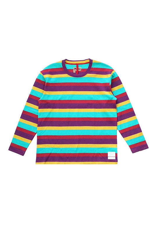 NIGEL CABOURN - LYBRO LONG SLEEVE CREW - MULTI STRIPE