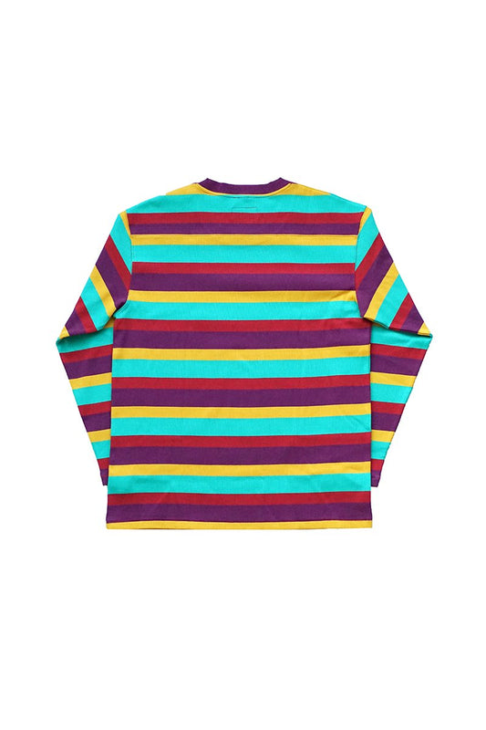 NIGEL CABOURN - LYBRO LONG SLEEVE CREW - MULTI STRIPE