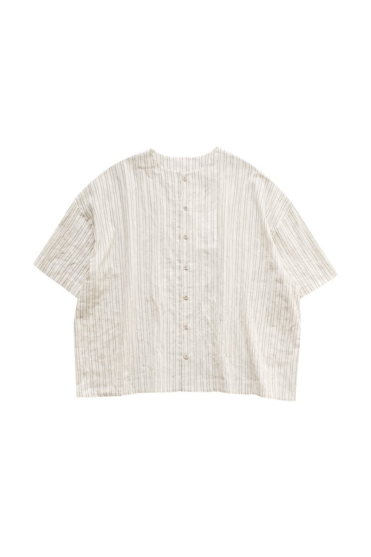 toogood - THE DRUMMER SHIRT - WIDE TICKING STRIPE FLINT