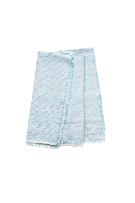 Porter Classic - SASHIKO LIGHT LINEN BLANKET - L.BLUE