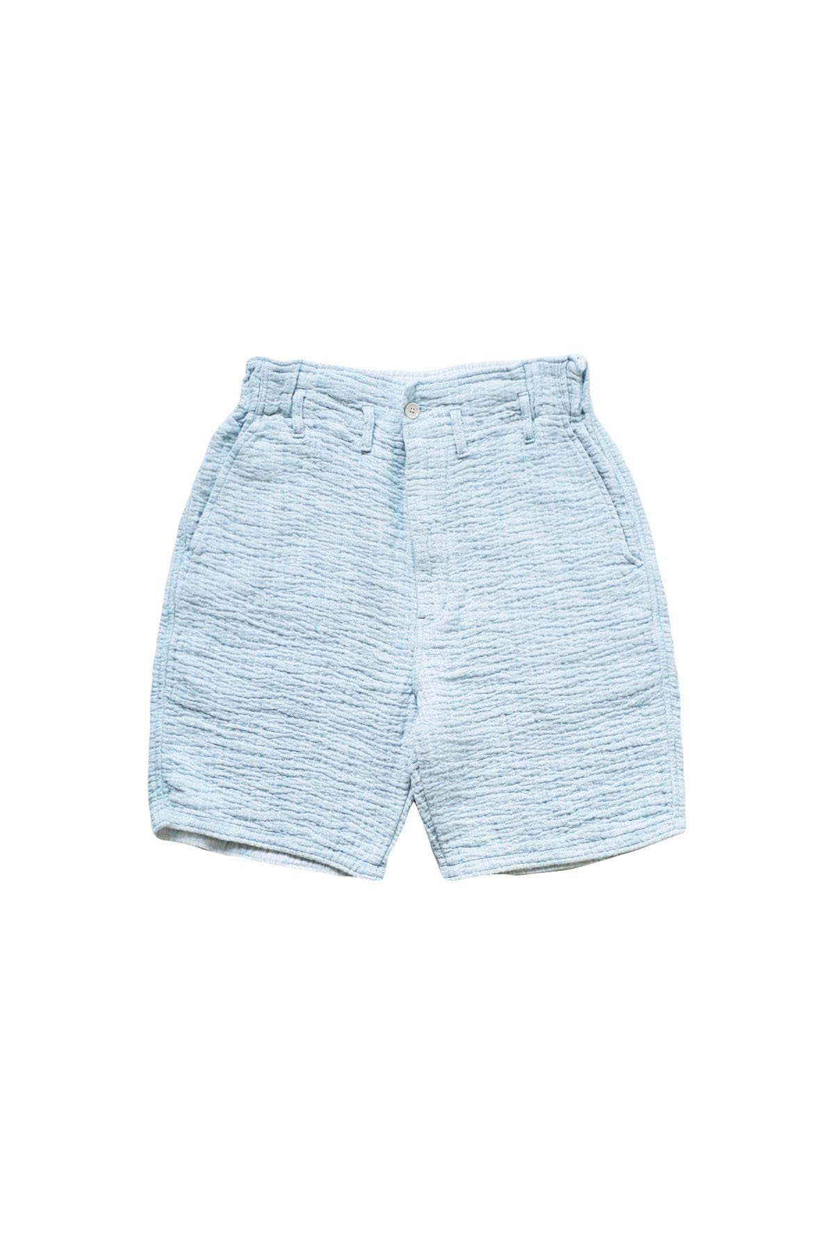 Porter Classic - SASHIKO LIGHT LINEN SHORT - L.BLUE