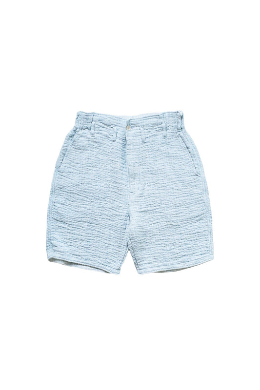 Porter Classic - SASHIKO LIGHT LINEN SHORT - L.BLUE