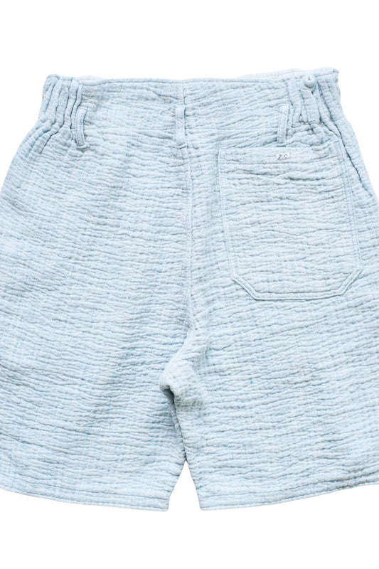 Porter Classic - SASHIKO LIGHT LINEN SHORT - L.BLUE