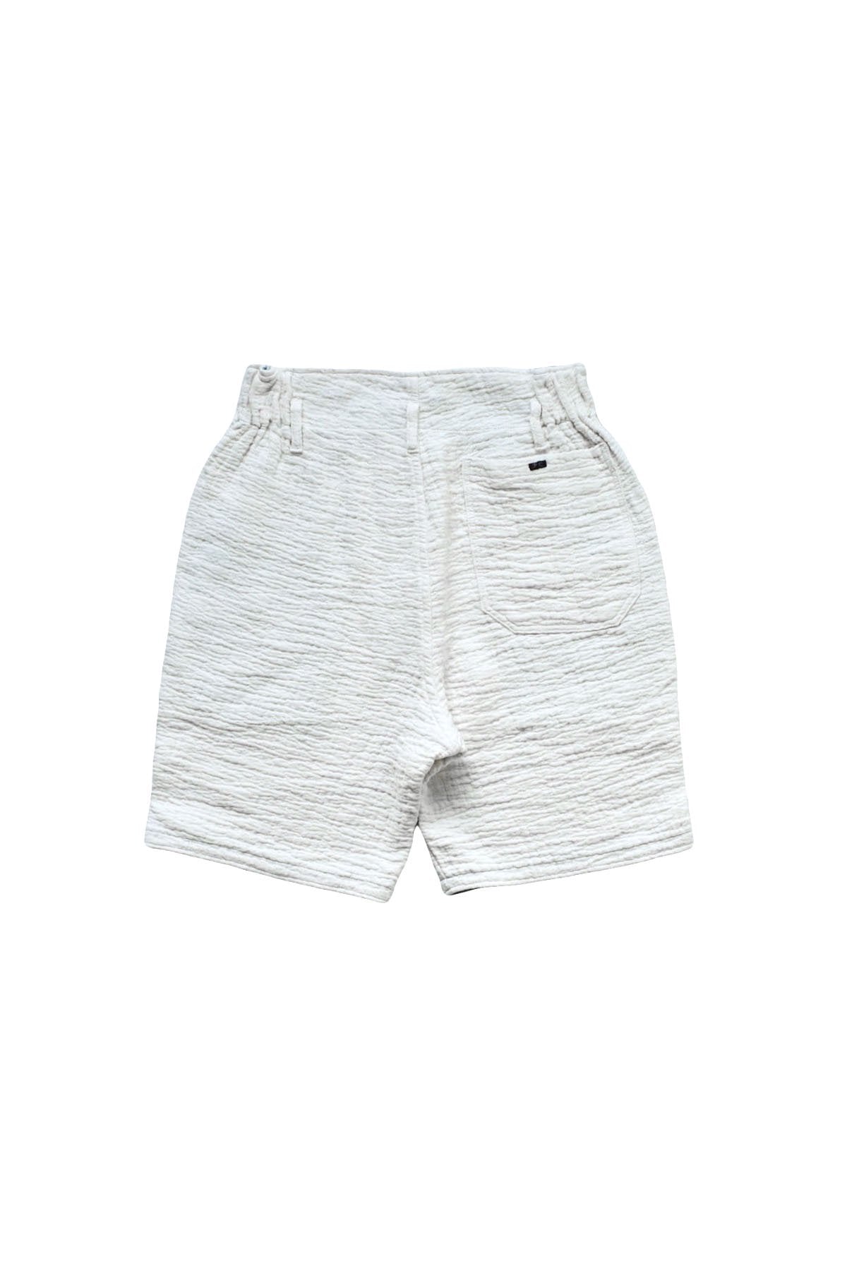 Porter Classic - SASHIKO LIGHT LINEN SHORT - WHITE