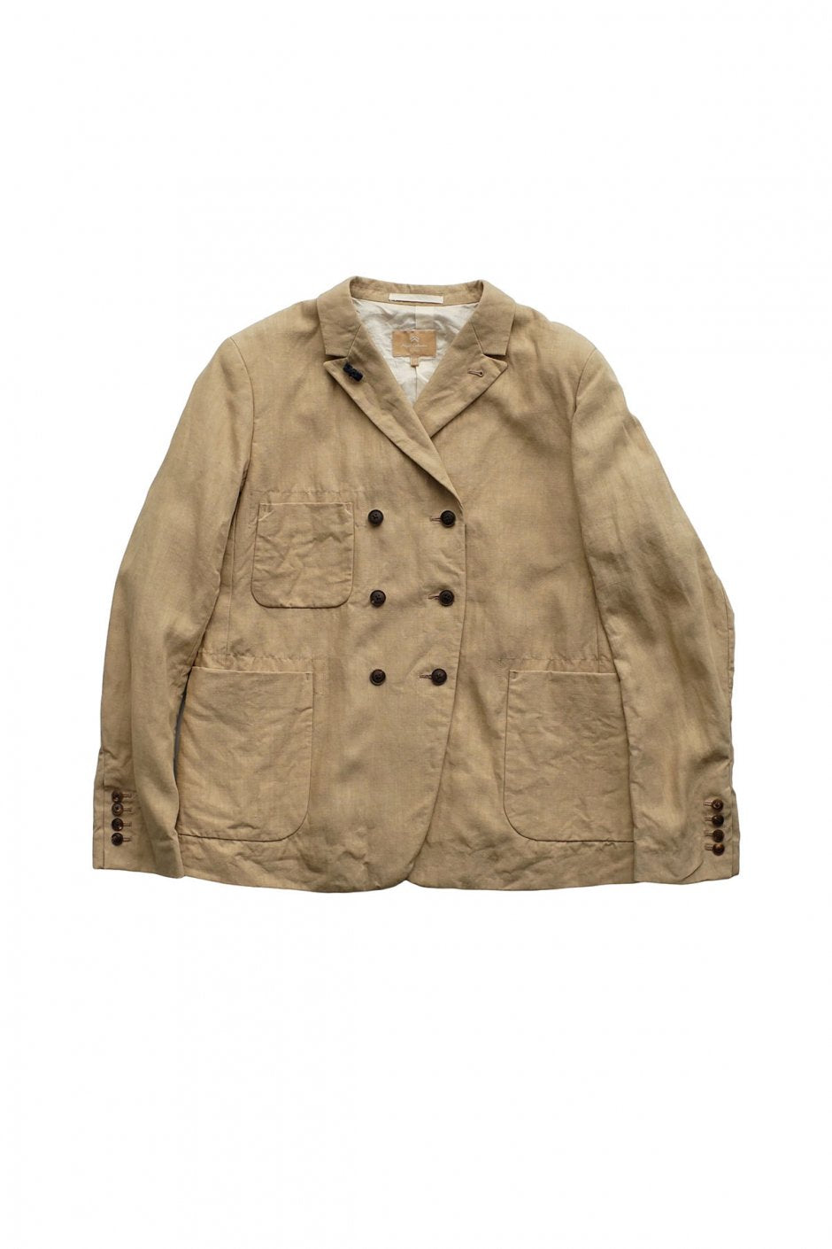 Nigel Cabourn woman - DOUBLE BREAST JACKET LINEN - KAHKI